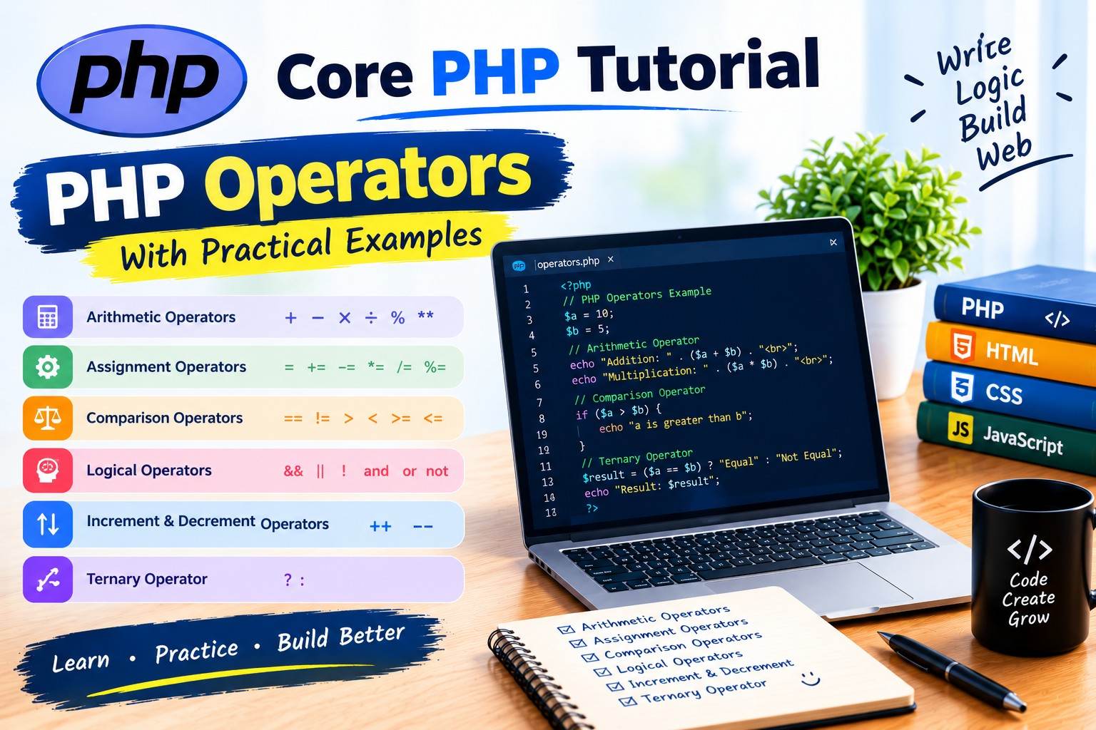 PHP Operators With Practical Examples